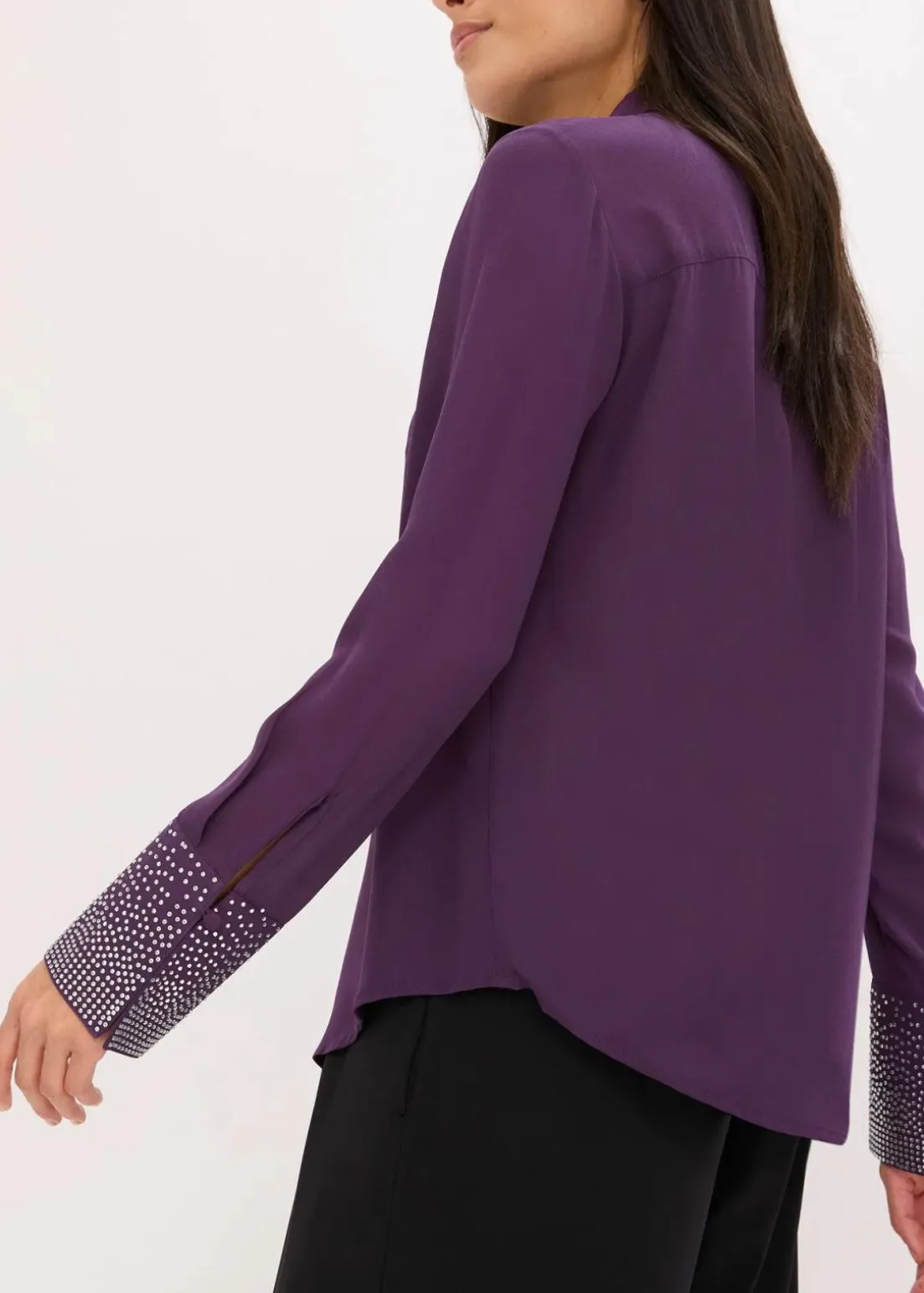 Hemdbluse mit Glitzersteinchen