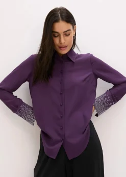 Hemdbluse mit Glitzersteinchen