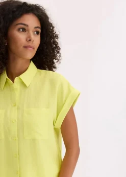 Hemdbluse aus fließendem Lyocell-Mix