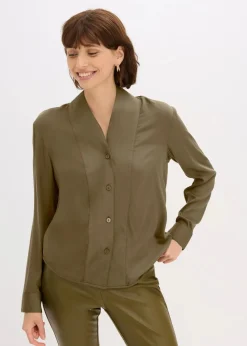 Hemdbluse aus fließendem Satin