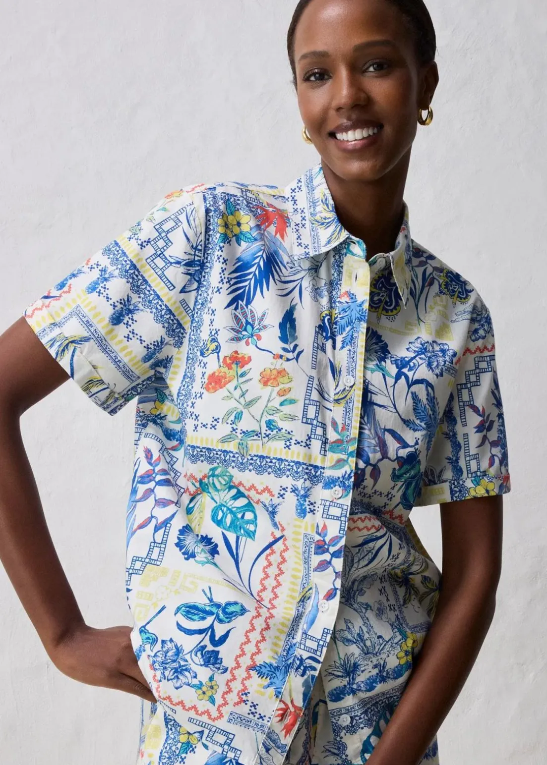 Hemdbluse mit Seidenanteil