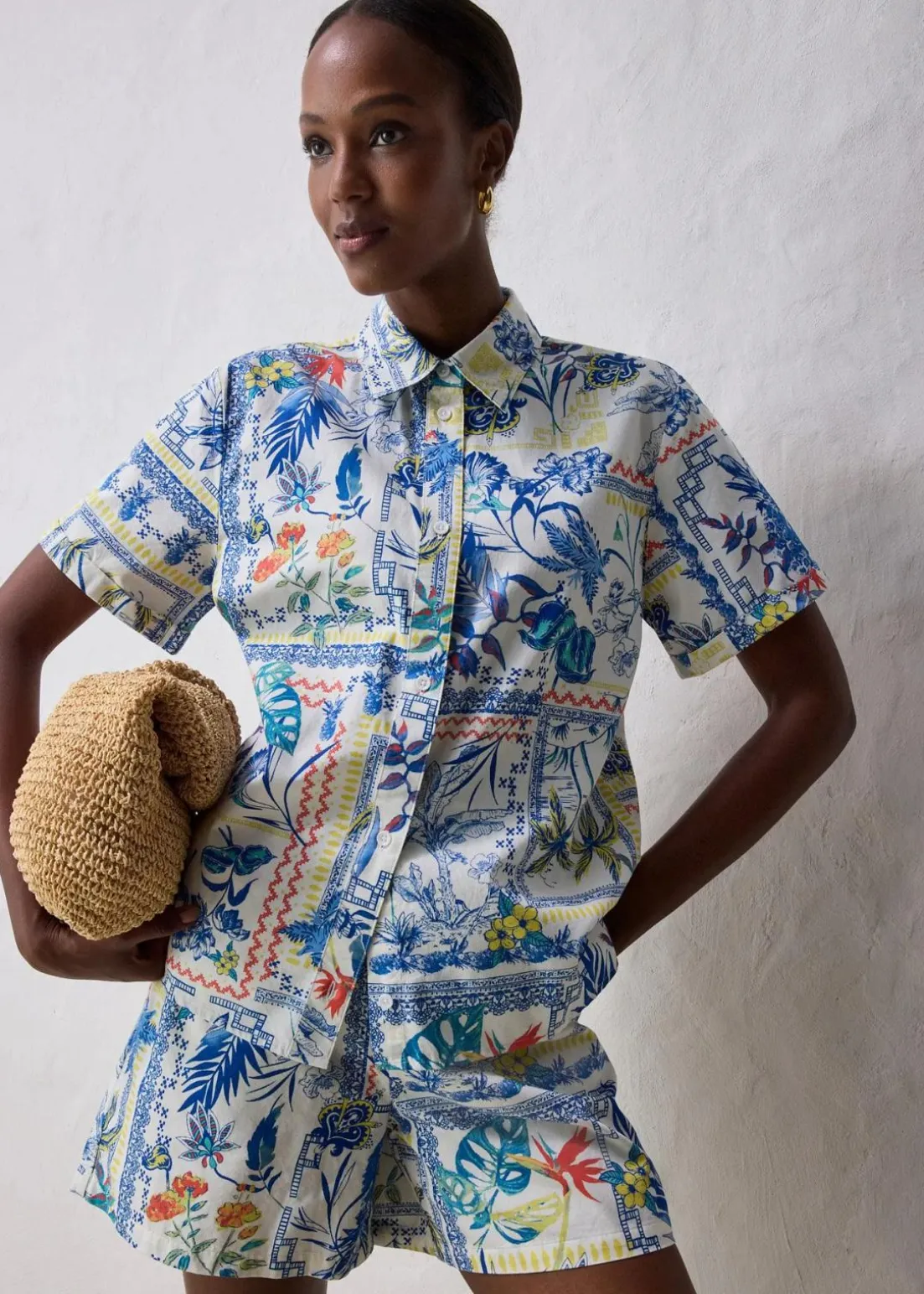 Hemdbluse mit Seidenanteil