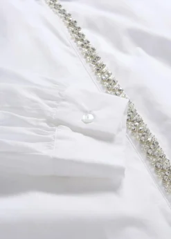 Hemdbluse mit Strass-Applikation