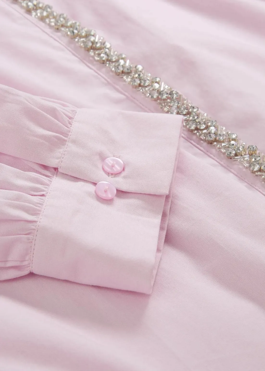 Hemdbluse mit Strass-Applikation