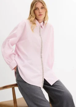 Hemdbluse mit Strass-Applikation