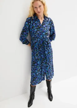 Hemdblusenkleid aus reiner Viskose