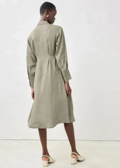 Hemdblusenkleid aus reinem Leinen
