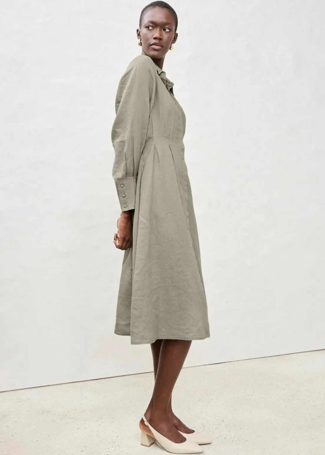 Hemdblusenkleid aus reinem Leinen