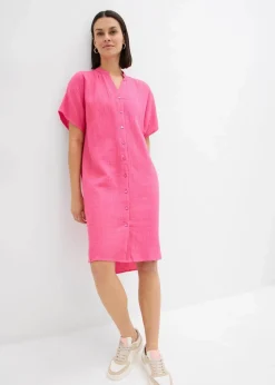 Hemdblusenkleid aus reiner Baumwolle