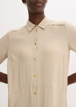 Hemdblusenkleid mit Leiterspitze