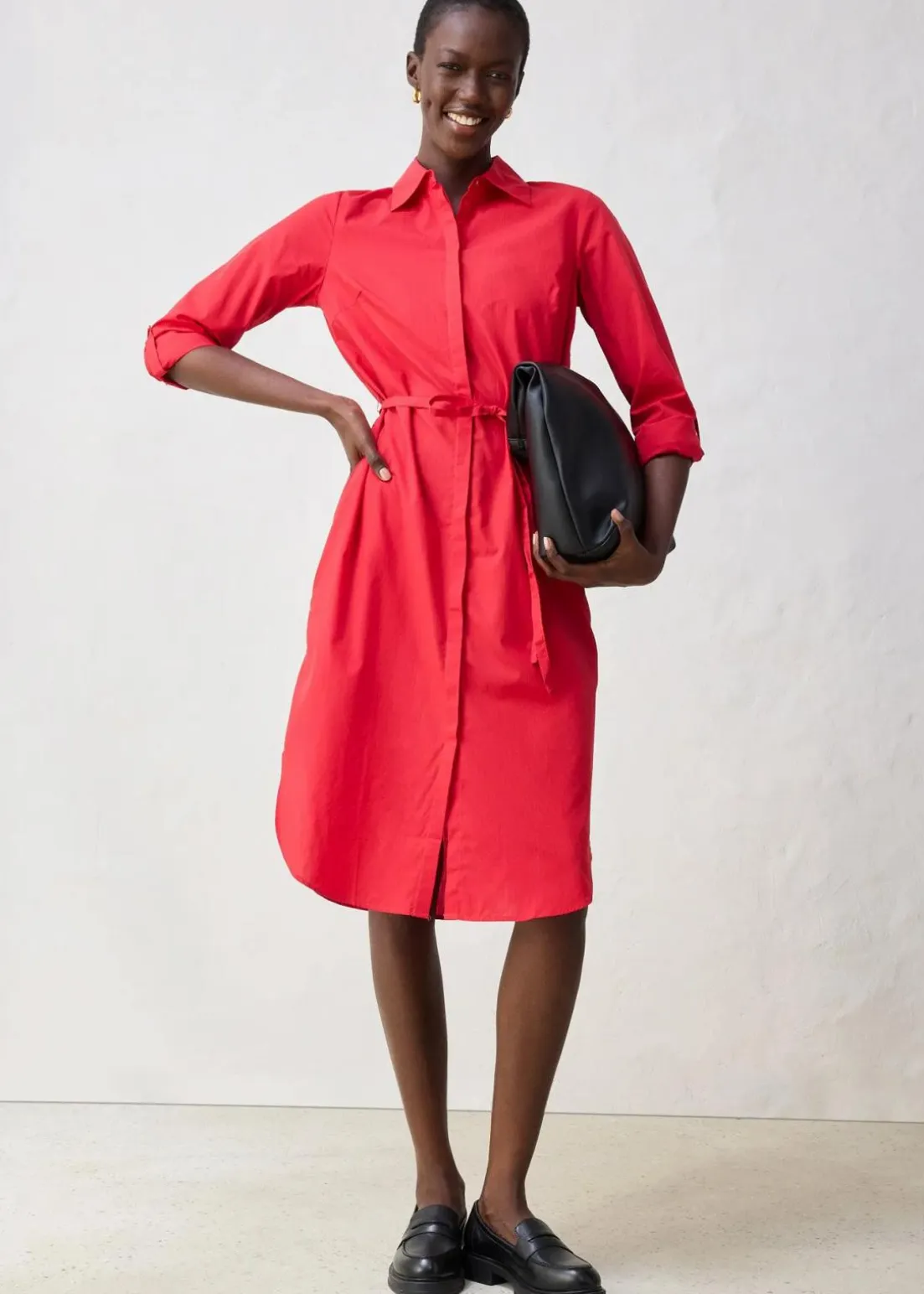 Hemdblusenkleid mit Seidenanteil