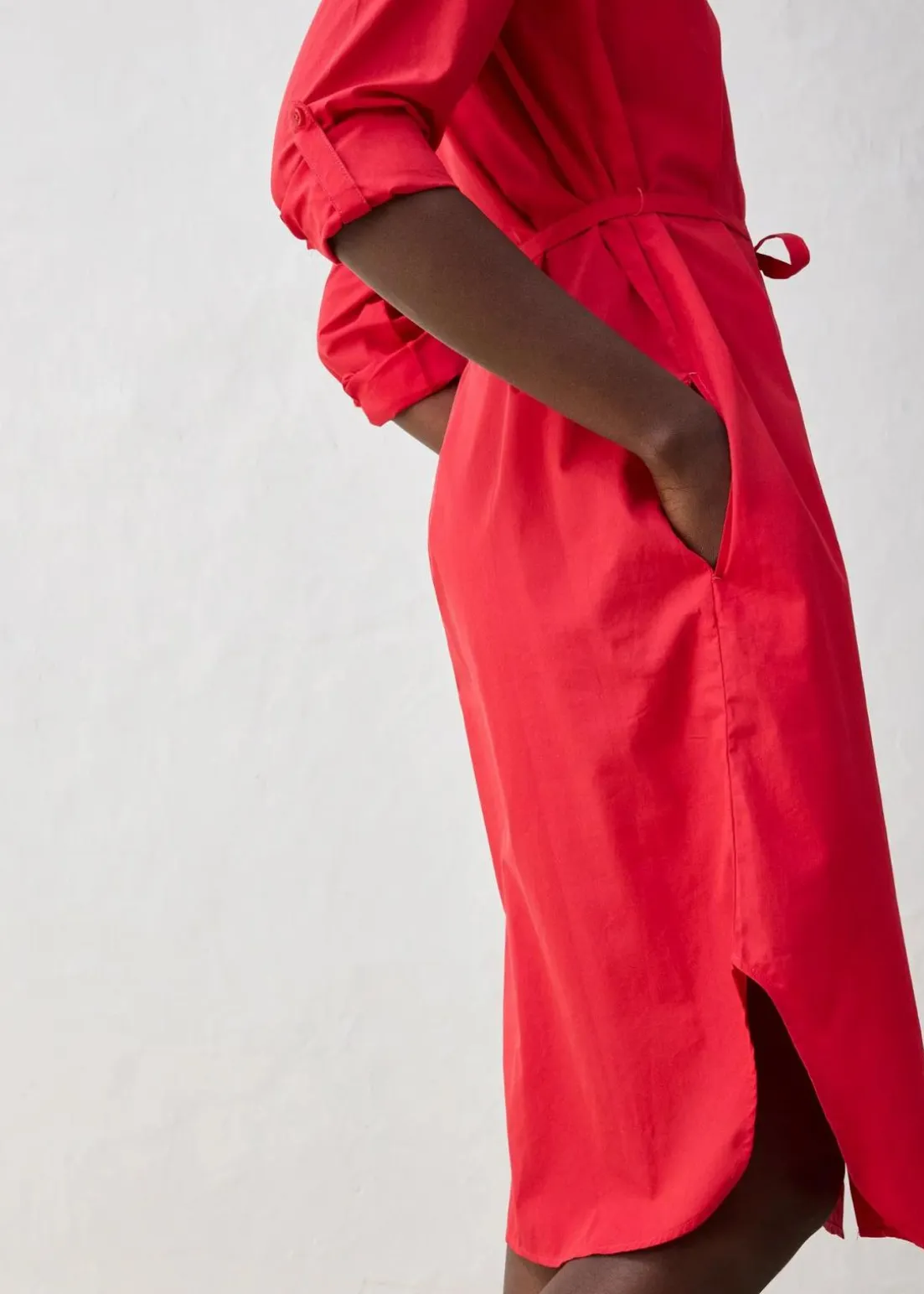 Hemdblusenkleid mit Seidenanteil