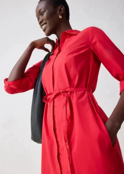 Hemdblusenkleid mit Seidenanteil