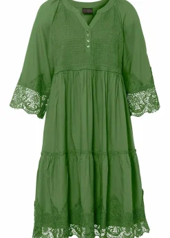 Hemdblusenkleid mit Spitze