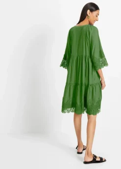 Hemdblusenkleid mit Spitze