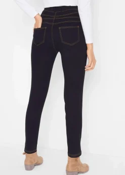 High Waist Jeggings aus leichter, elastischer Thermoqualität mit Bequembund