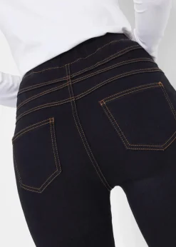 High Waist Jeggings aus leichter, elastischer Thermoqualität mit Bequembund