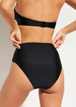 Highwaist-Bikinihose mit hohem Beinausschnitt