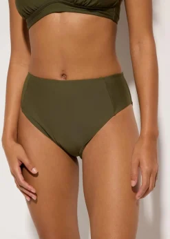 Highwaist-Bikinihose mit hohem Beinausschnitt