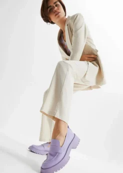 High-Waist-Hose aus Leinen-Viskose-Mix