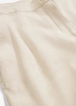 High-Waist-Hose aus Leinen-Viskose-Mix