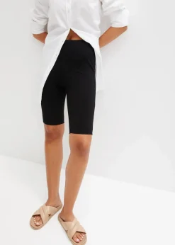 High-Waist-Radler aus Rippjersey