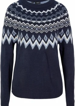 Hochgeschlossener Norweger-Pullover