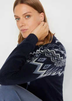Hochgeschlossener Norweger-Pullover