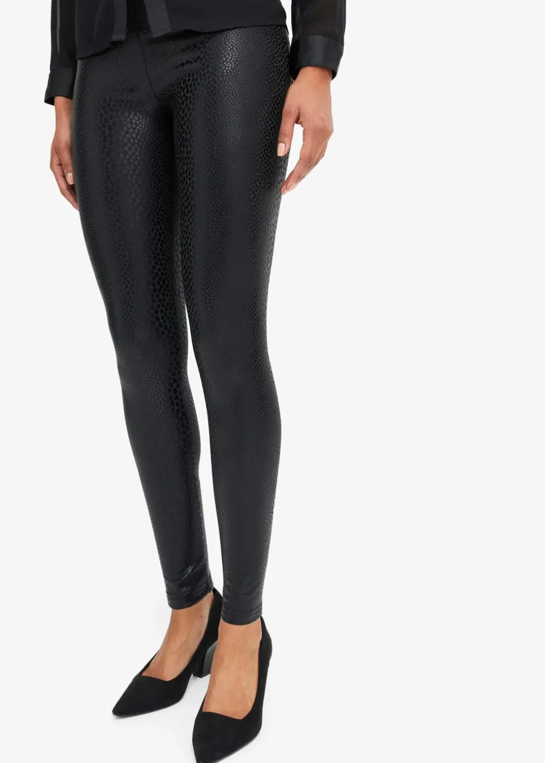 Hochglänzende Lederimitat-Leggings