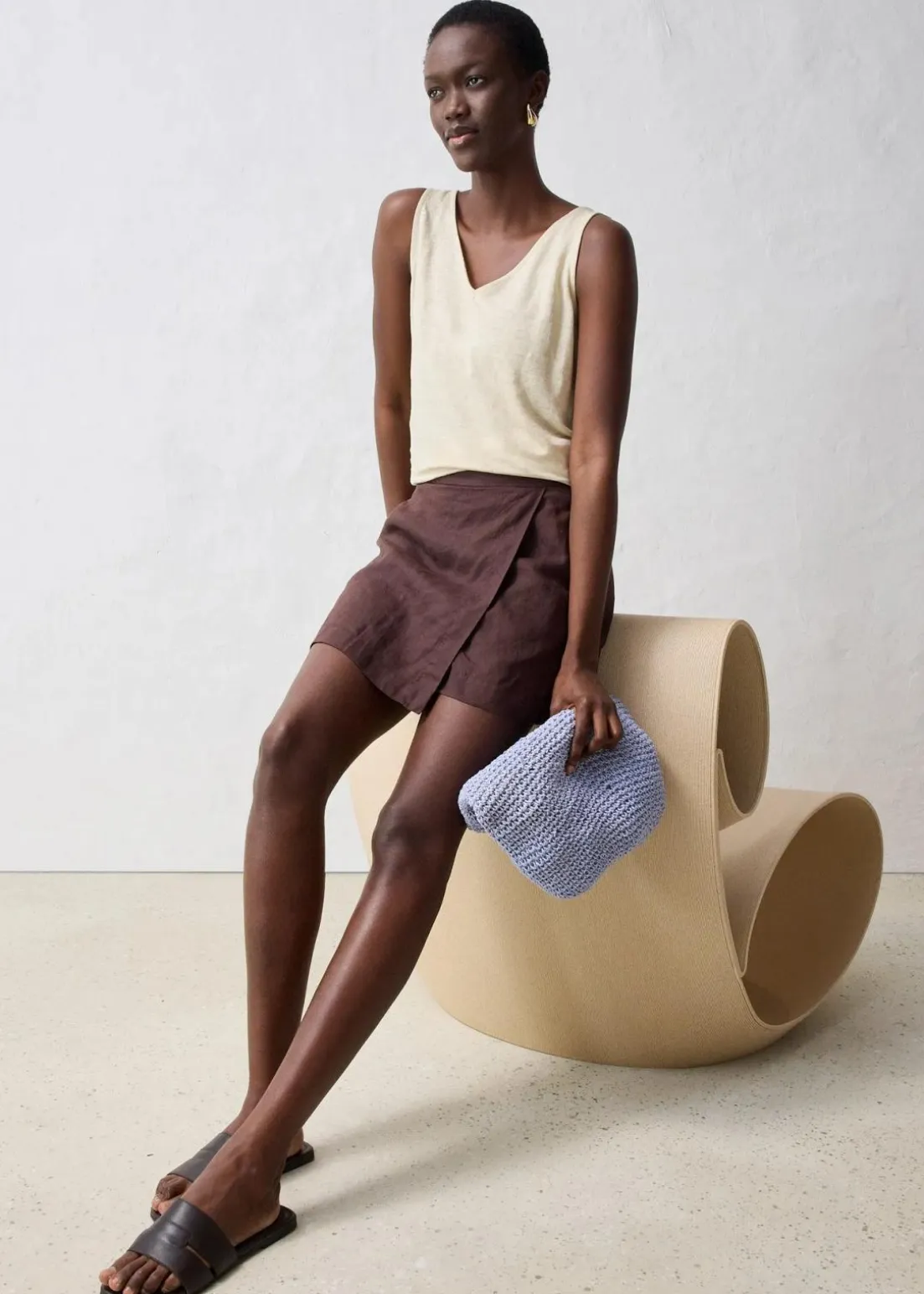 Hosenrock aus reinem Leinen