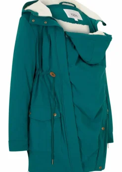 3-in-1 kuschelig gefütterte Umstands- und Tragejacke