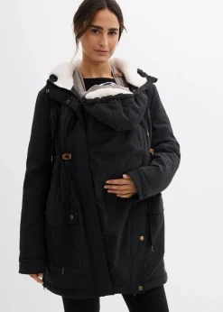 3-in-1 kuschelig gefütterte Umstands- und Tragejacke
