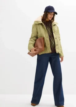 3-in-1 Leichte Umstandsjacke mit Teddyfutter und Trageeinsatz