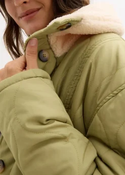 3-in-1 Leichte Umstandsjacke mit Teddyfutter und Trageeinsatz