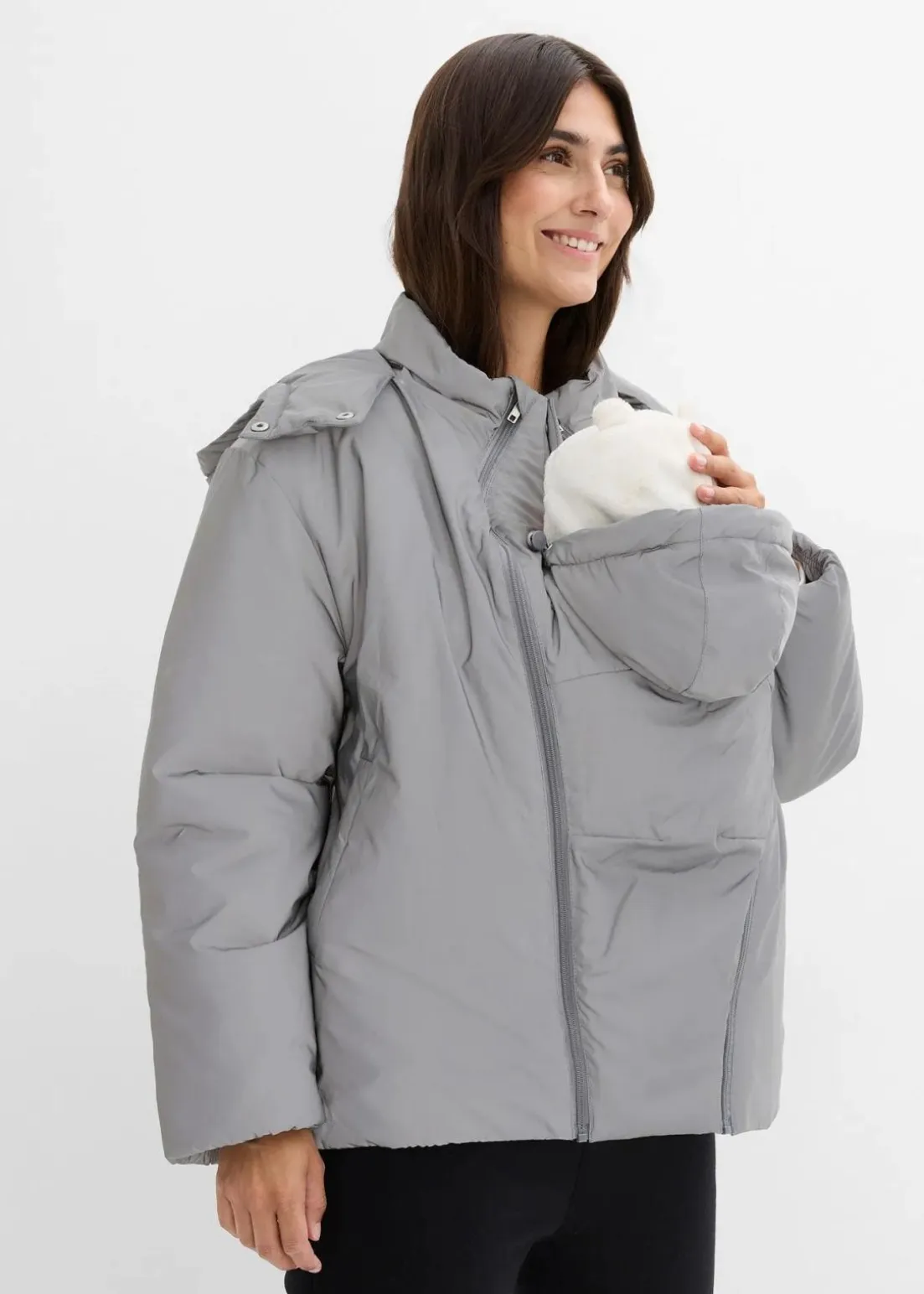 3-in-1 Reflektierende Umstandsjacke mit Trage- und Schwangerschaftseinsatz