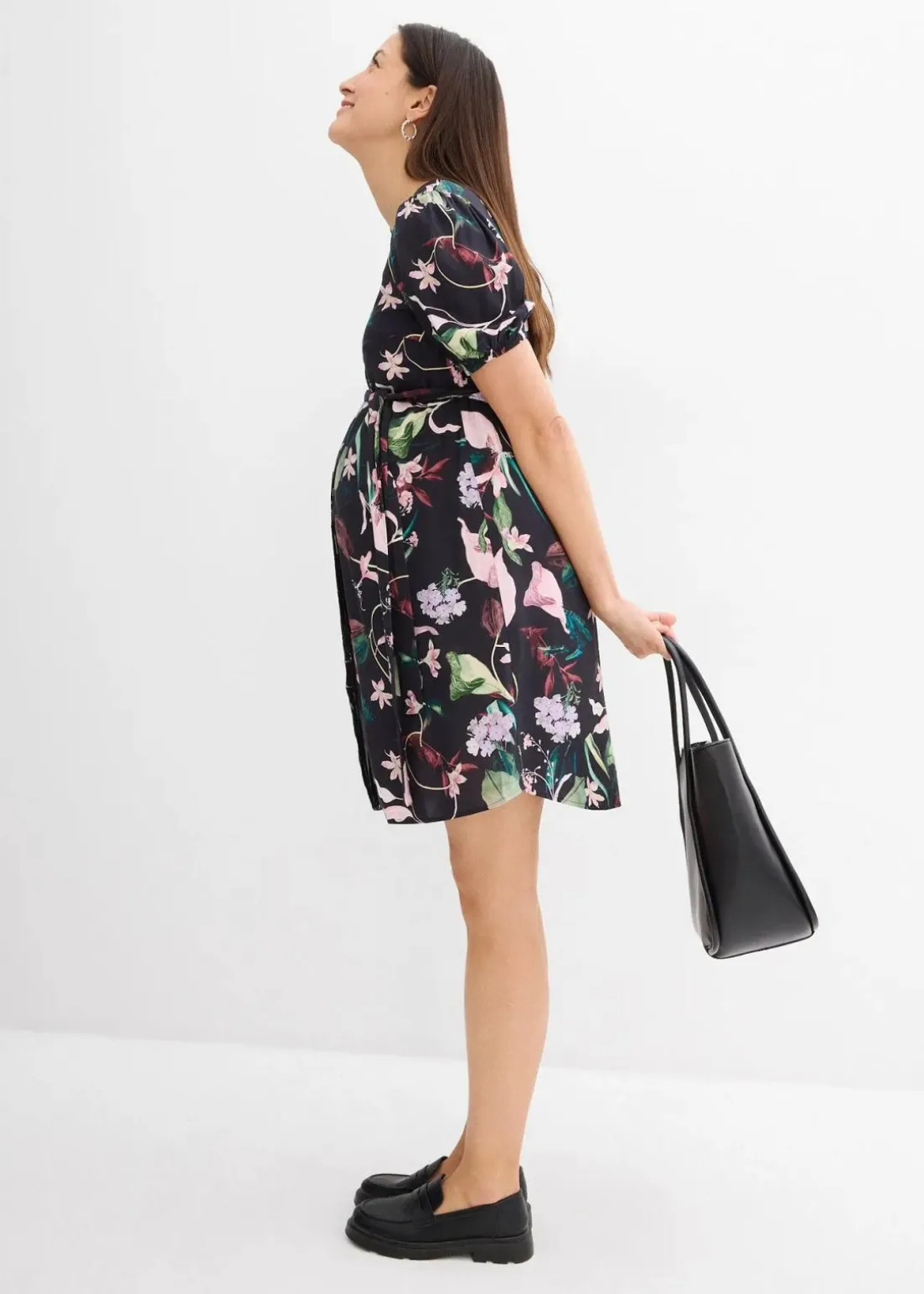 2-in-1 Umstands- und Stillblusenkleid aus fließender Viskose