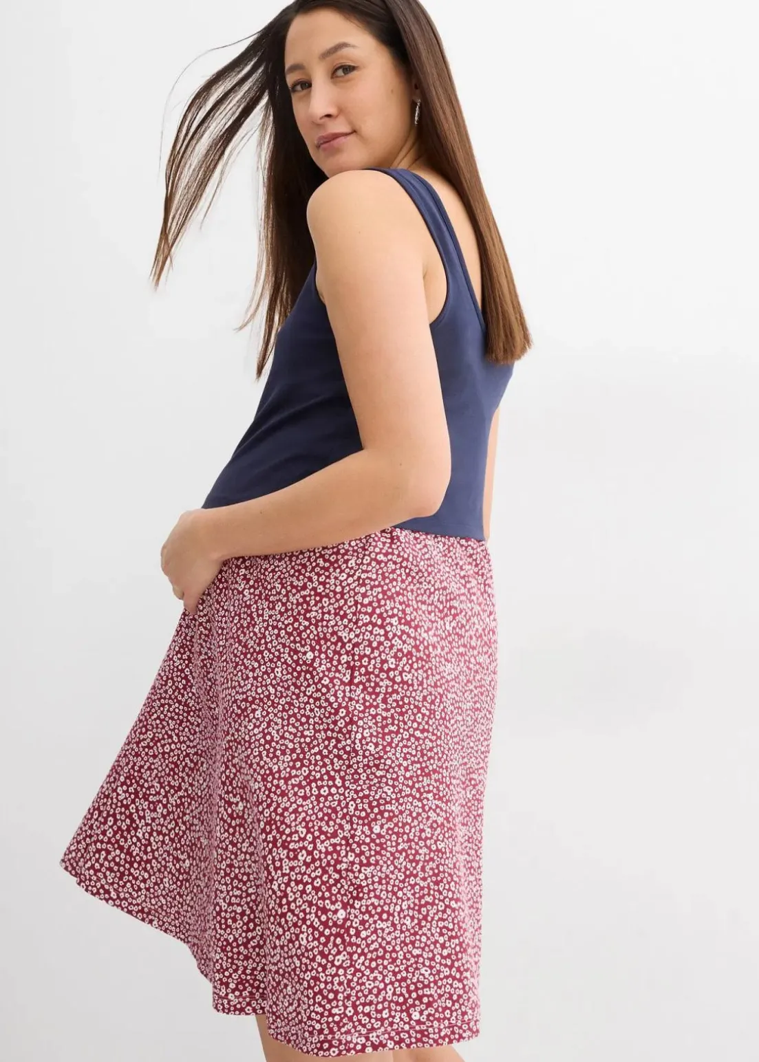 2-in-1 Umstands- und Stillkleid aus Bio-Baumwolljersey