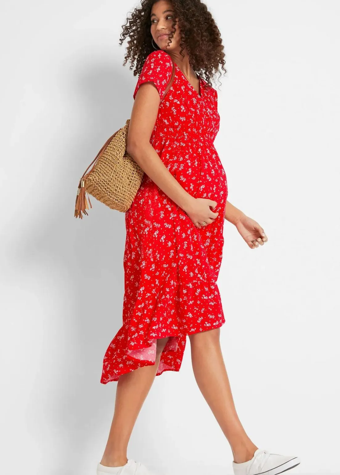 2-in-1 Umstands- und Stillkleid aus Viskose- Crepe