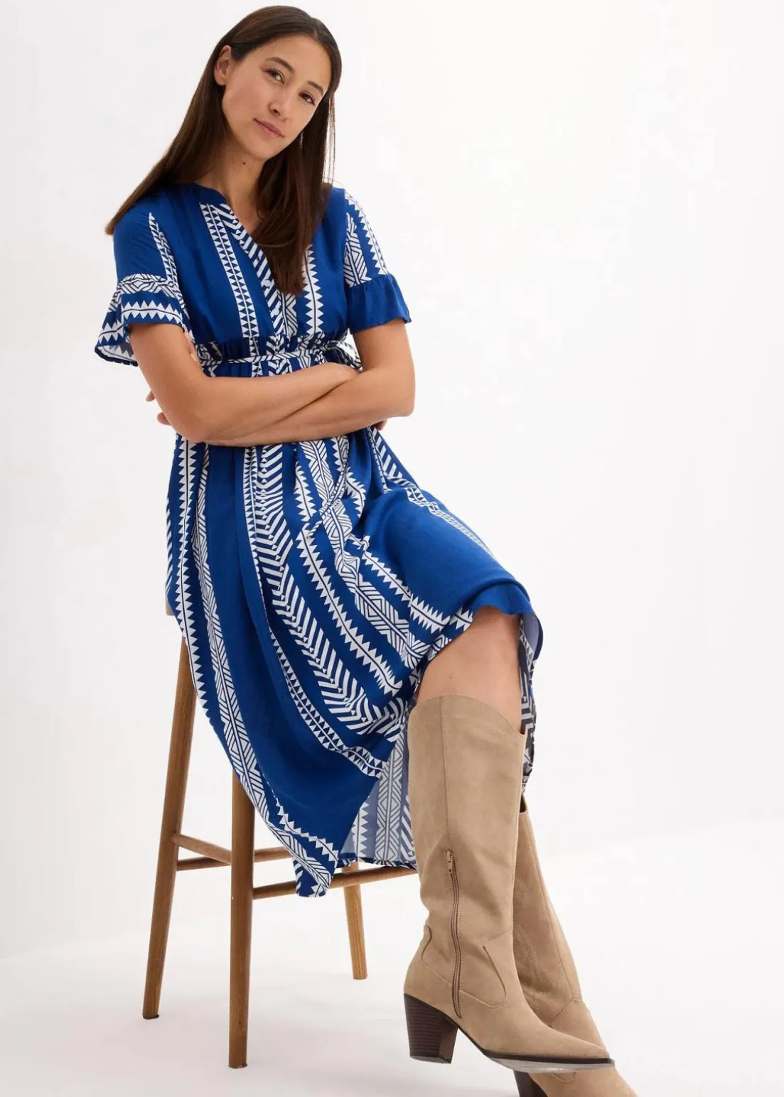 2-in-1 Umstands- und Stillkleid aus fließender Viskose