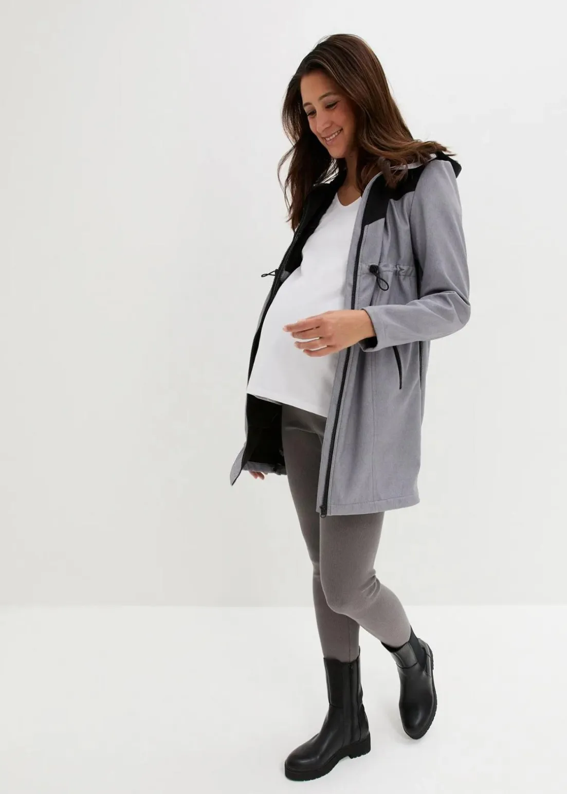 3-in-1 Umstands- und Tragemantel aus Softshell