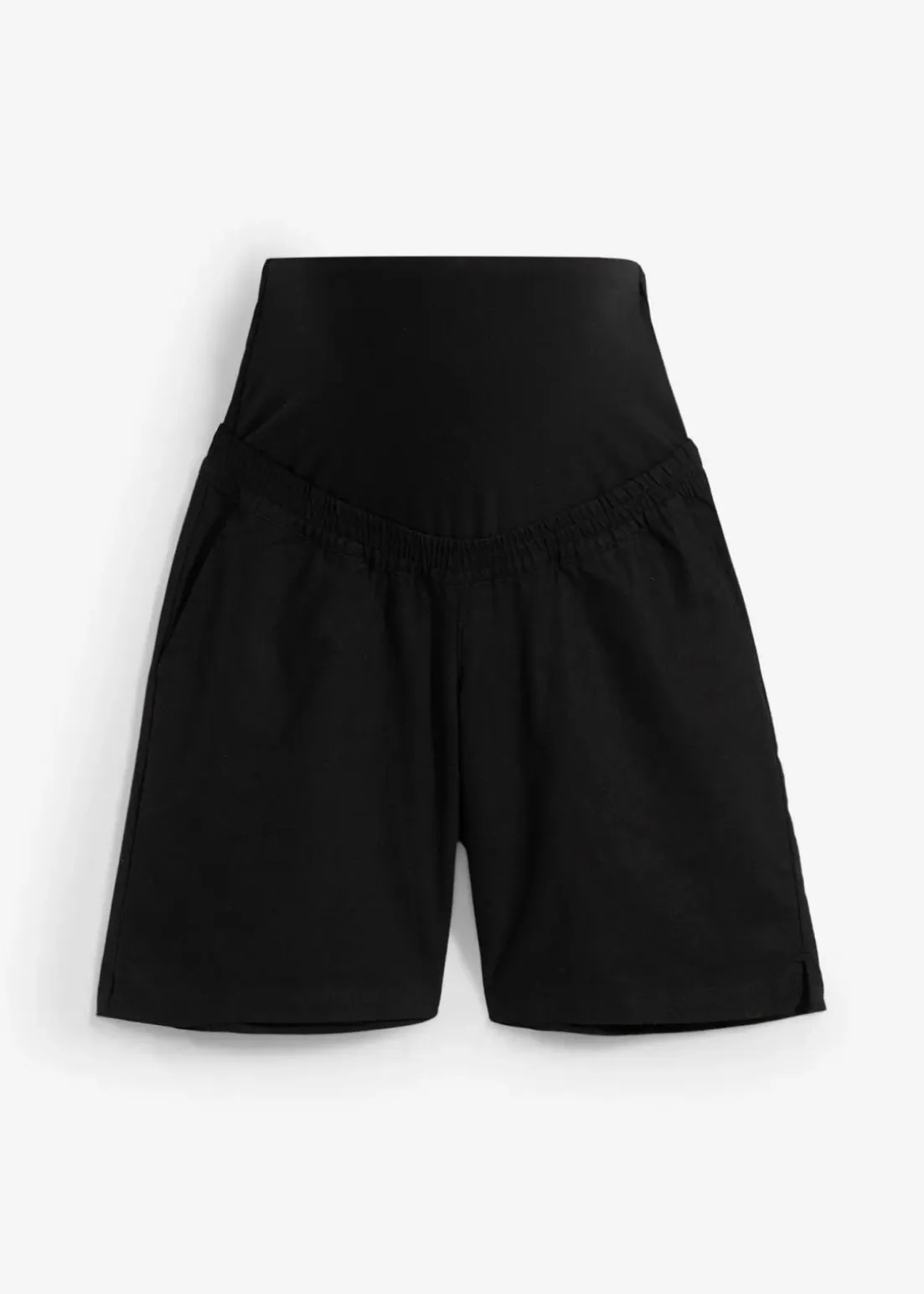 2-in-1 Umstandsbermuda mit Bauchband zum Umklappen aus Leinen-Mix