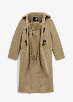 3-in-1 Umstandsmantel mit Trageeinsatz aus Teddyfleece