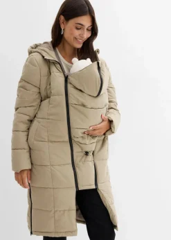 3-in-1 Umstandssteppmantel und Tragemantel mit recyceltem Polyester