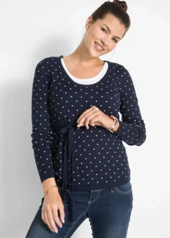 2-in-1 Umstands-und Stillpullover aus Feinstrick