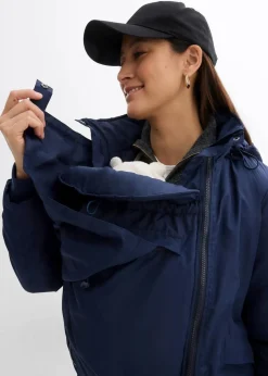 3-in-1 wasserabweisende Umstandsjacke mit Trageeinsatz