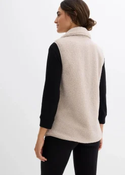 3-in-1 weiche Umstands-und Trageweste aus Teddyfleece