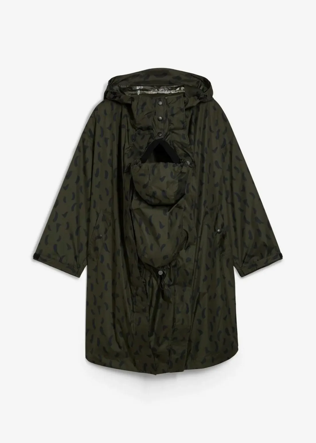 3-in-1 wetterfestes Umstands-Regencape mit Trageeinsatz mit Beutel