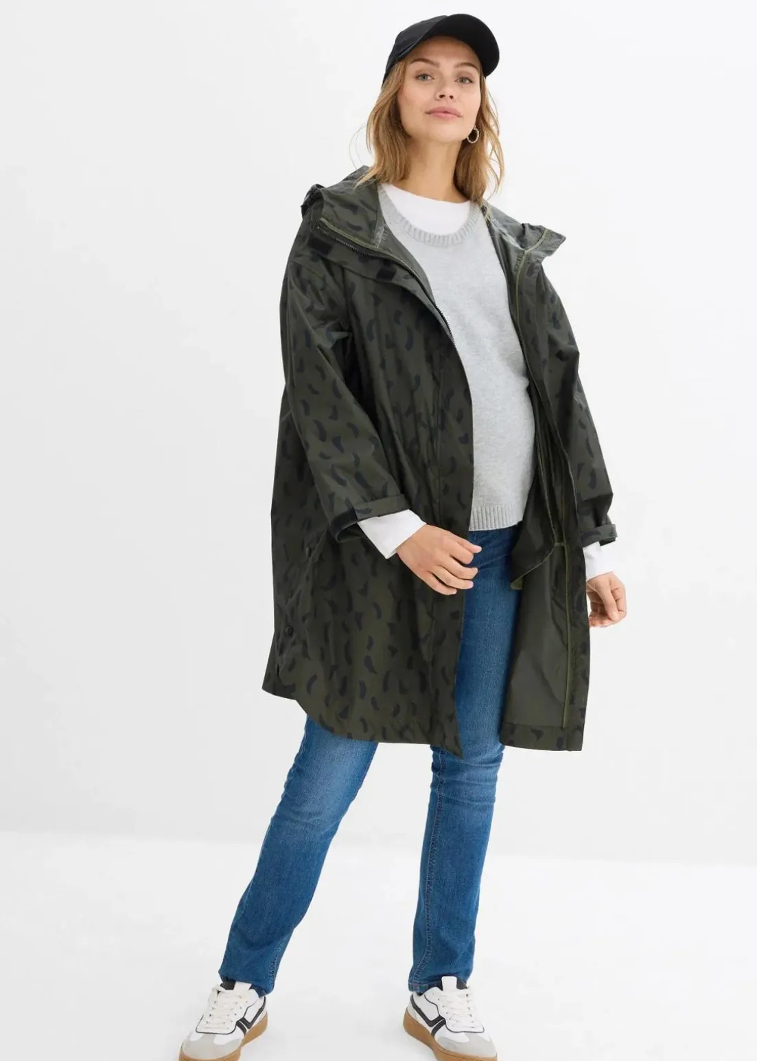 3-in-1 wetterfestes Umstands-Regencape mit Trageeinsatz mit Beutel