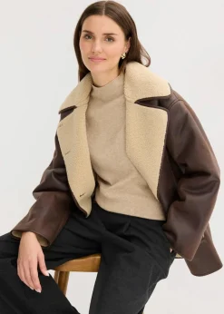 Jacke aus Lammfellimitat