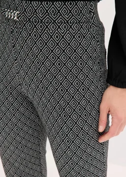 Jacquard Schlupfhose mit Schließendetail